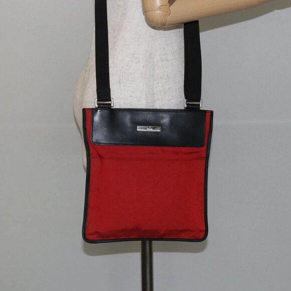 GUCCI Shoulder Bag Nylon Red Silver 019 0348 - Picture 14 of 16